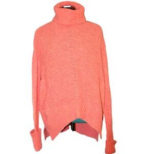 Moth by Anthropologie Coral Wool Turtleneck Sweater Oversized Fit Women’s Small